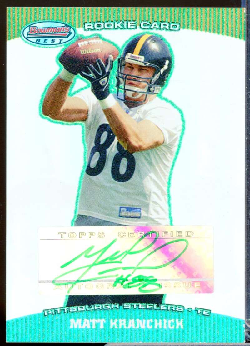 Matt Kranchick RC Card 2004 Bowman's Best Rookie Autograph Green #168  Image 1