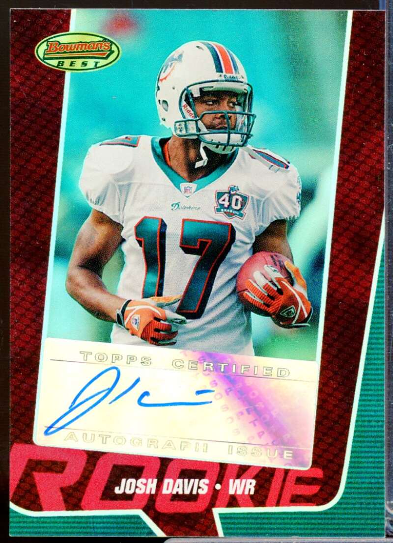 Josh Davis RC Card 2005 Bowman's Best Rookie Autograph Red #146  Image 1