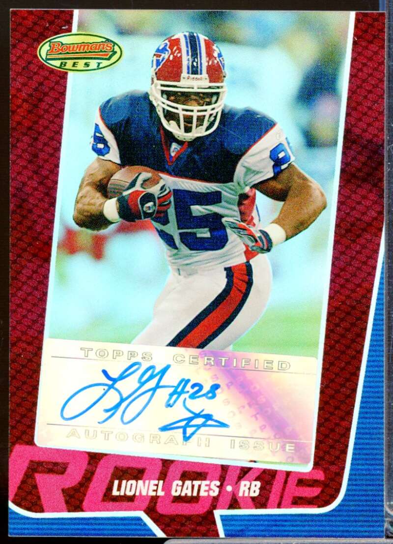 Lionel Gates RC Card 2005 Bowman's Best Rookie Autograph Red #167  Image 1