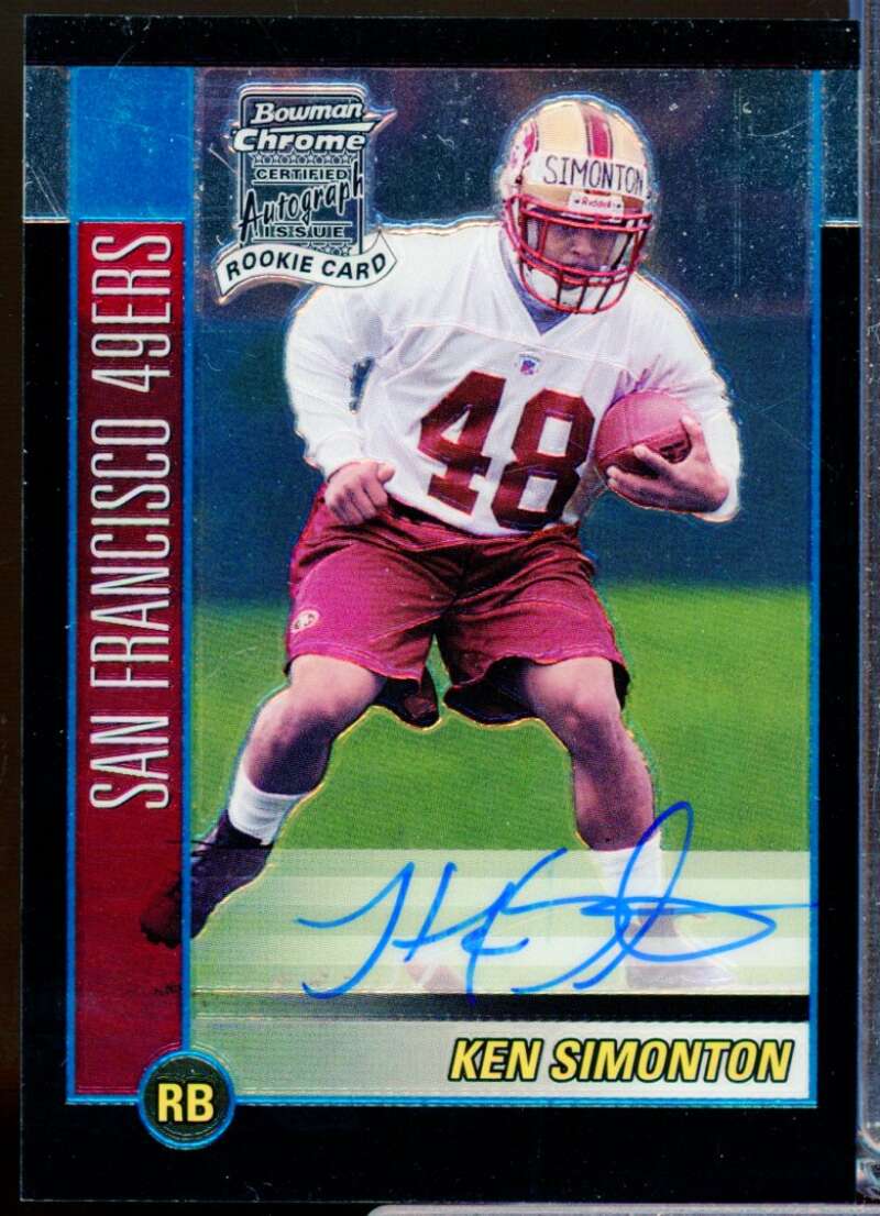 Ken Simonton RC Card 2002 Bowman Chrome Rookie Autograph #248  Image 1