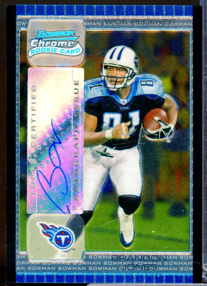 Brandon Jones RC Card 2005 Bowman Chrome Rookie Autograph #238  Image 1