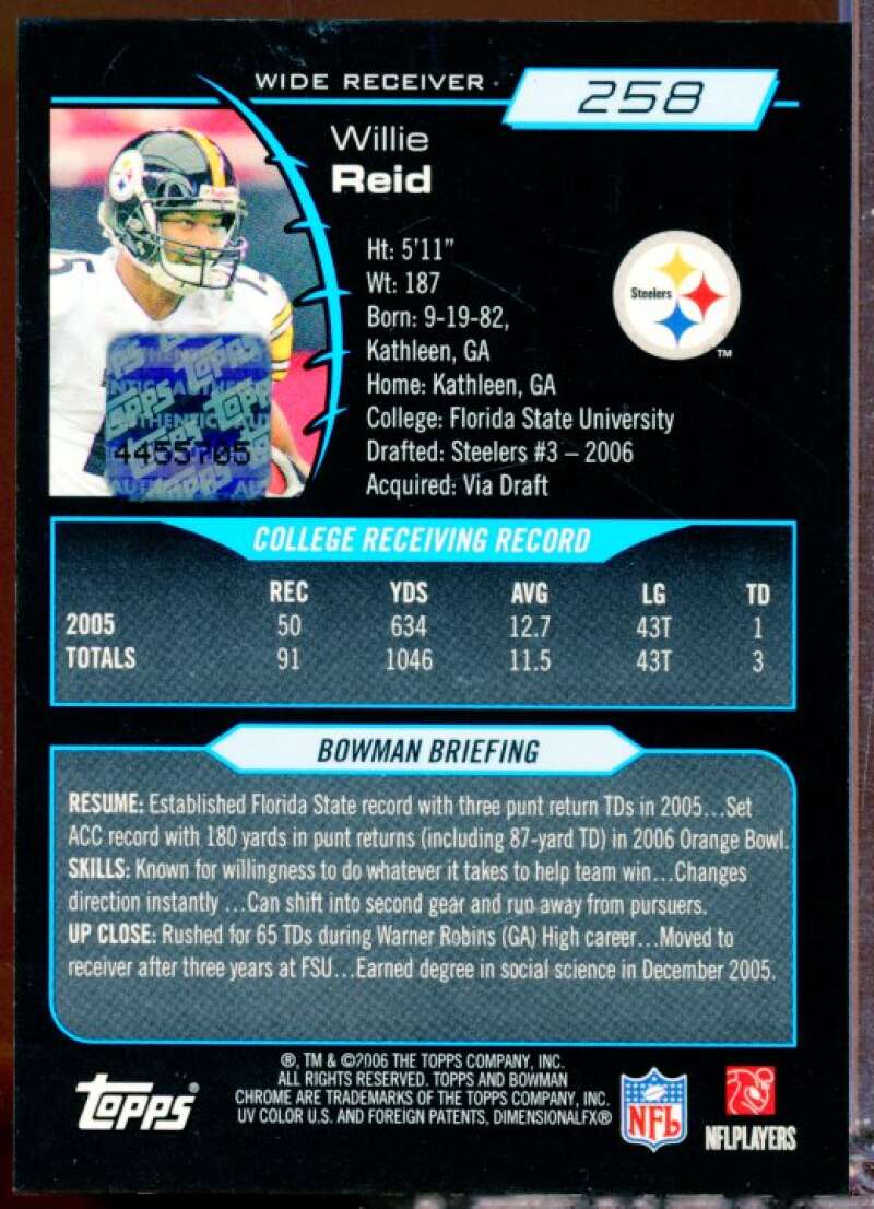 Brian Calhoun Card 2006 Bowman Chrome Rookie Autographs #234  Image 2