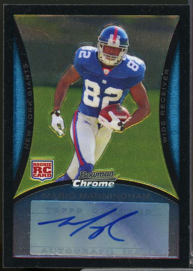 Mario Manningham Card 2008 Bowman Chrome Rookie Autographs #BC98  Image 1