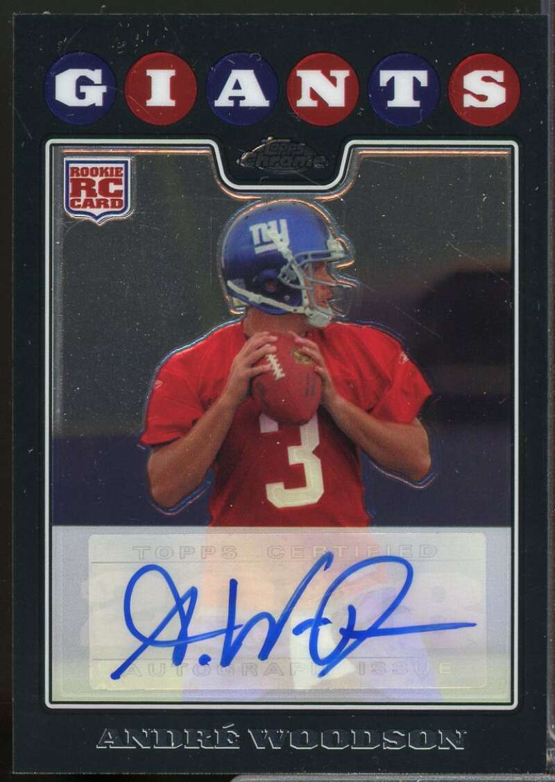Andre Woodson Card 2008 Topps Chrome Rookie Autographs #TC168  Image 1