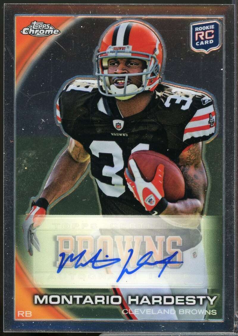 Montario Hardesty Card 2010 Topps Chrome Rookie Autographs #C168  Image 1