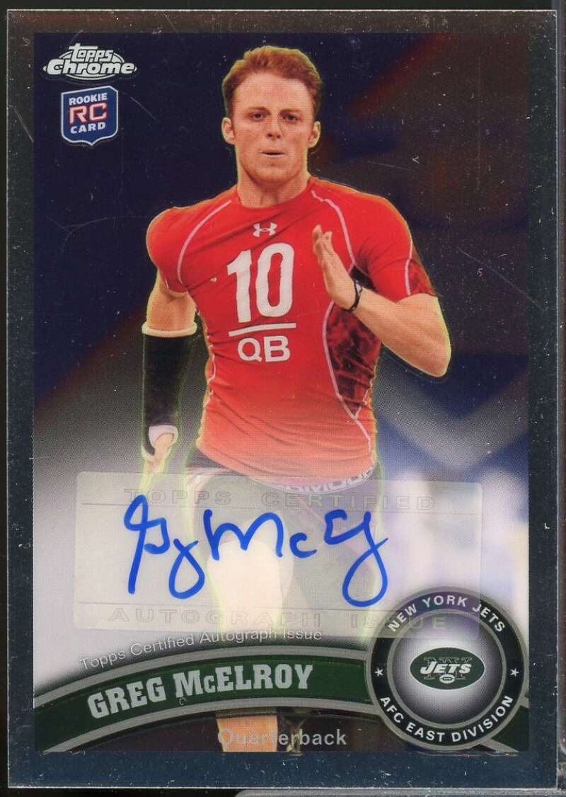 Greg McElroy Card 2011 Topps Chrome Rookie Autographs #86  Image 1