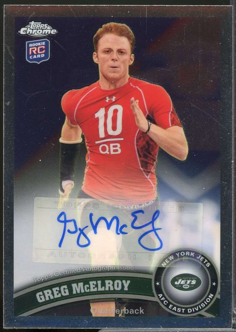 Greg McElroy Card 2011 Topps Chrome Rookie Autographs #86  Image 1