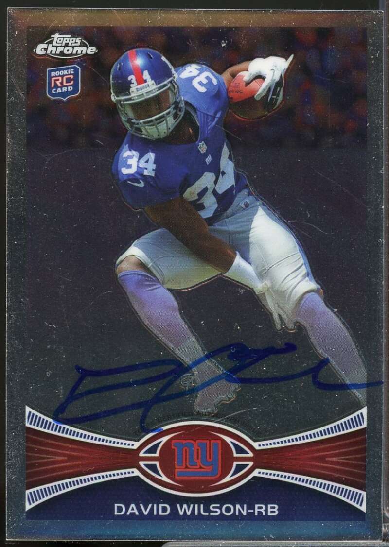 David Wilson Card 2012 Topps Chrome Rookie Autographs #189  Image 1