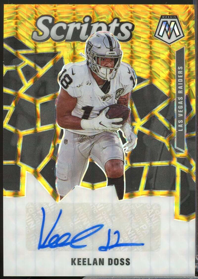 Keelan Doss Card 2020 Panini Mosaic Scripts Autograph Gold #8  Image 1