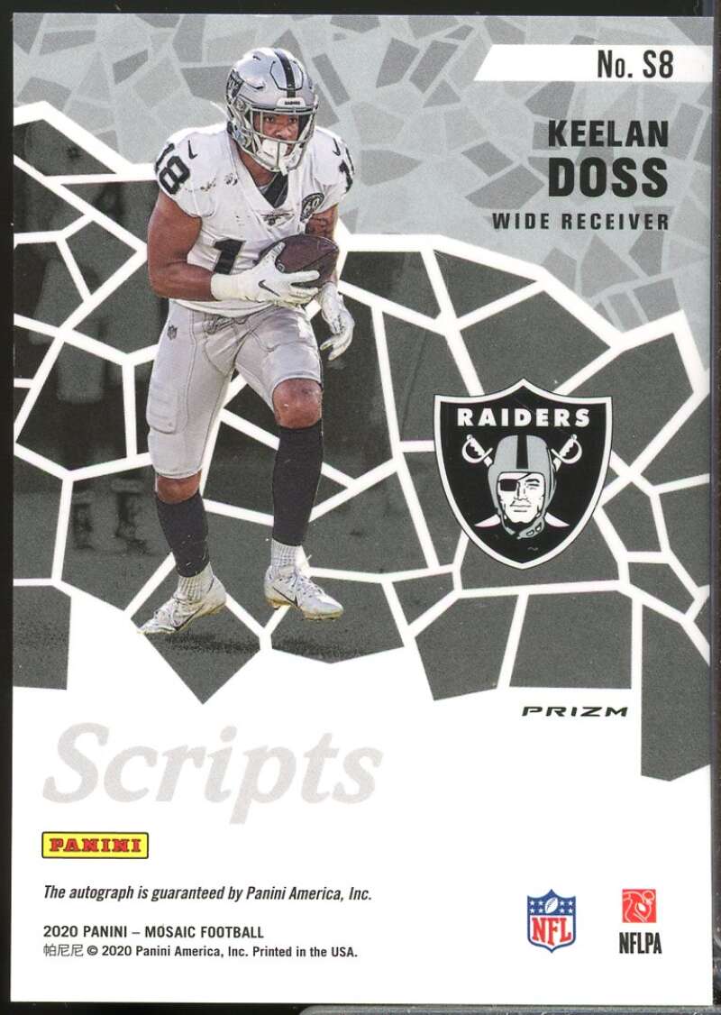 Keelan Doss Card 2020 Panini Mosaic Scripts Autograph Gold #8  Image 2