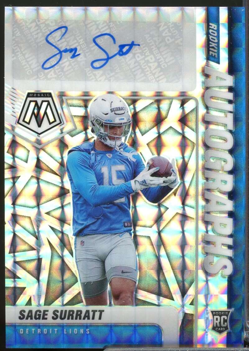 Sage Surratt Card 2021 Panini Mosaic Rookie Autographs Mosaic #90  Image 1