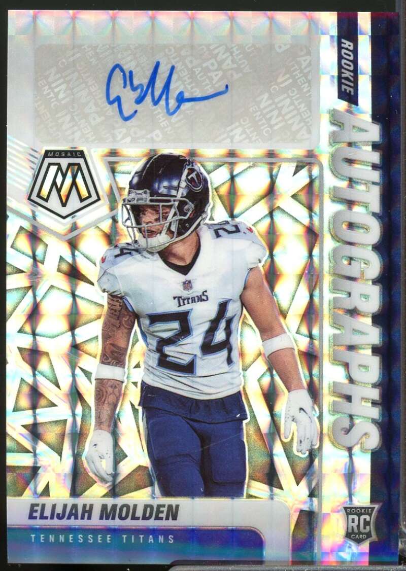 Elijah Molden Card 2021 Panini Mosaic Rookie Autographs Mosaic #95  Image 1