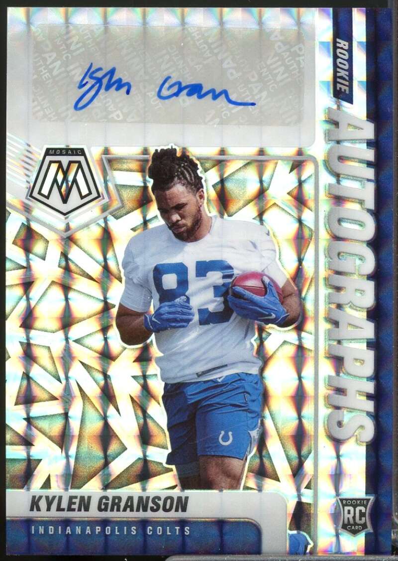 Kylen Granson Card 2021 Panini Mosaic Rookie Autographs Mosaic #74  Image 1