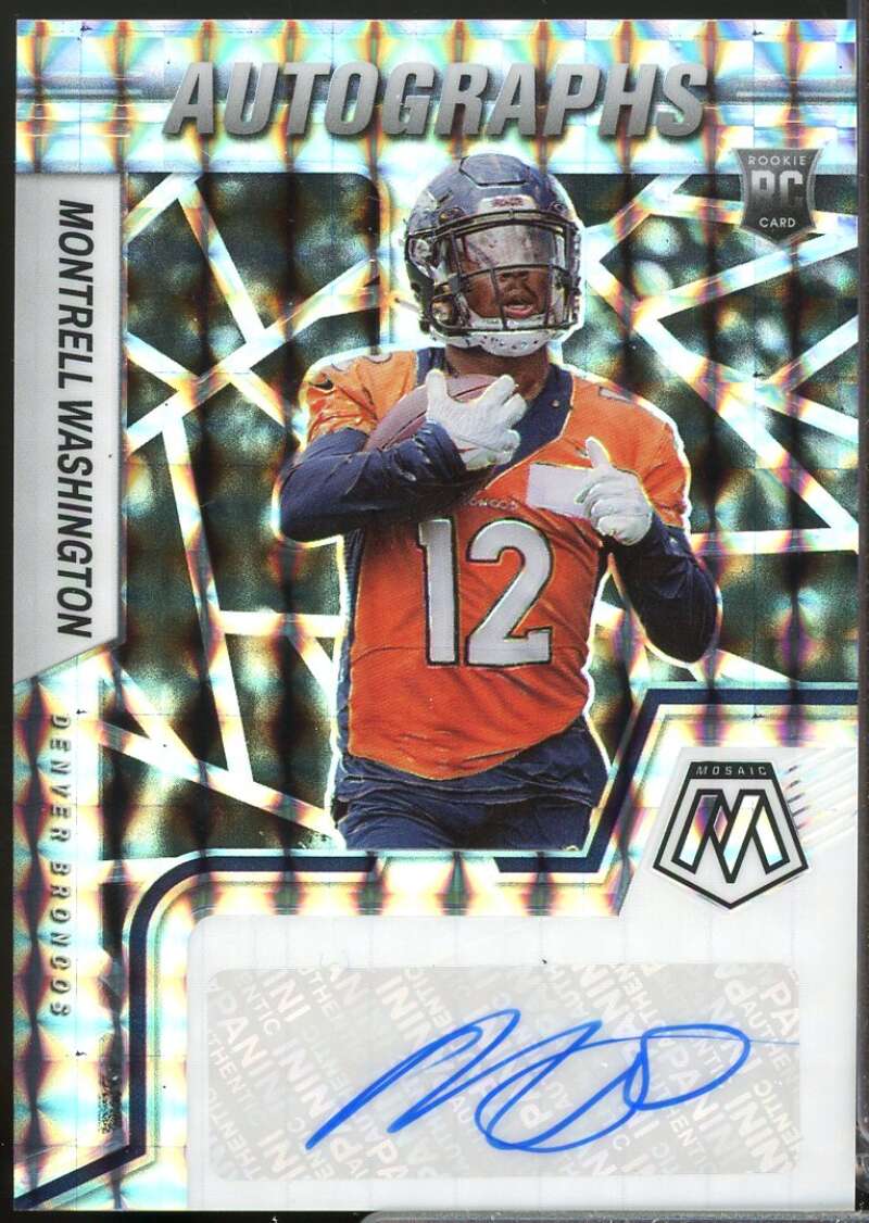 Montrell Washington Card 2022 Panini Mosaic Rookie Autographs Mosaic #88  Image 1