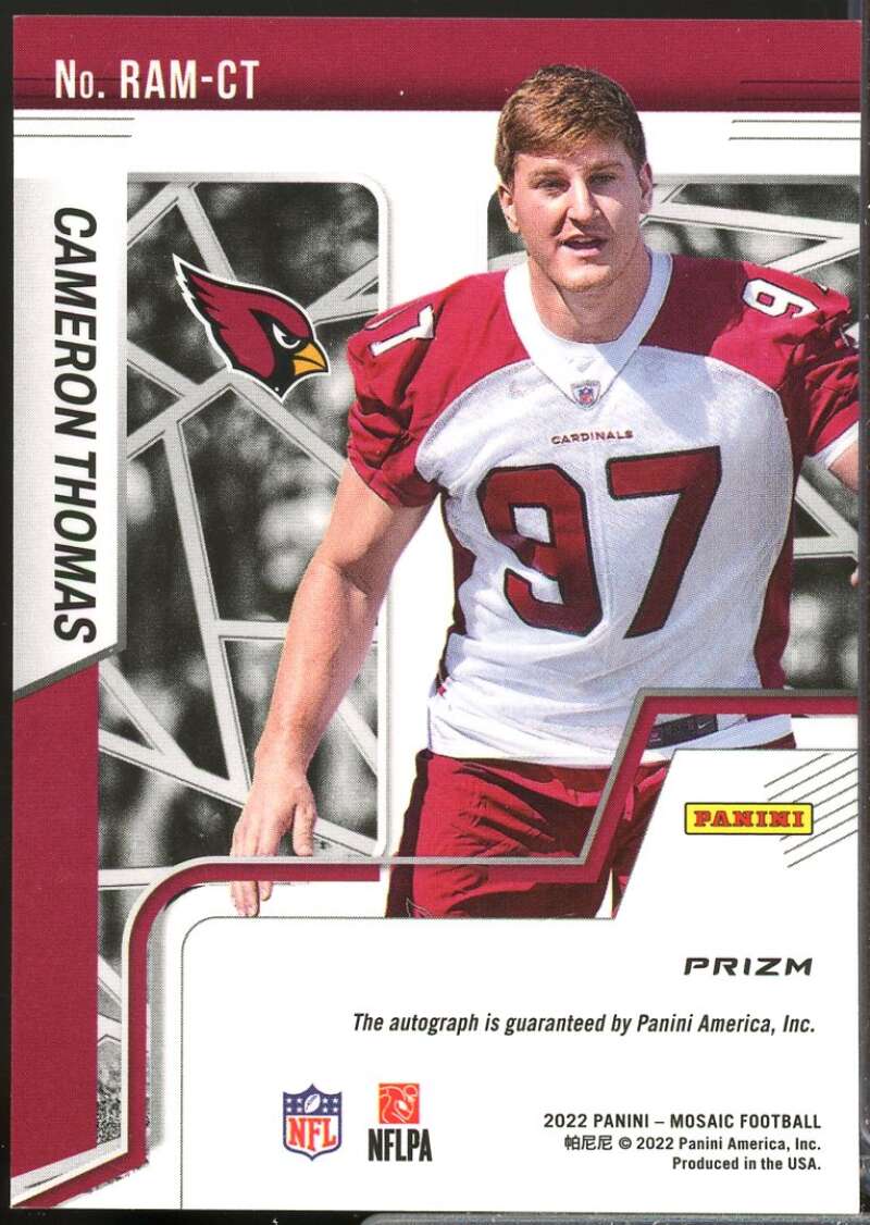 Cameron Thomas Card 2022 Panini Mosaic Rookie Autographs Mosaic #98  Image 2