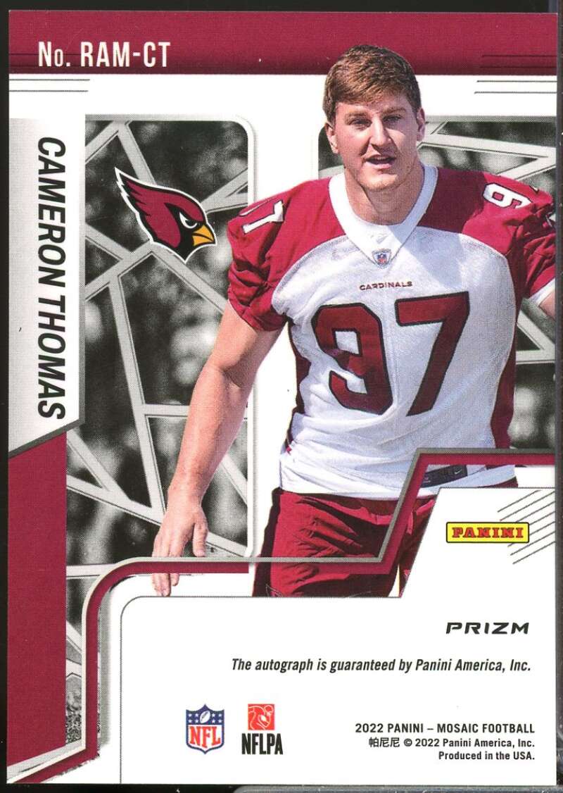 Cameron Thomas Card 2022 Panini Mosaic Rookie Autographs Mosaic #98  Image 2