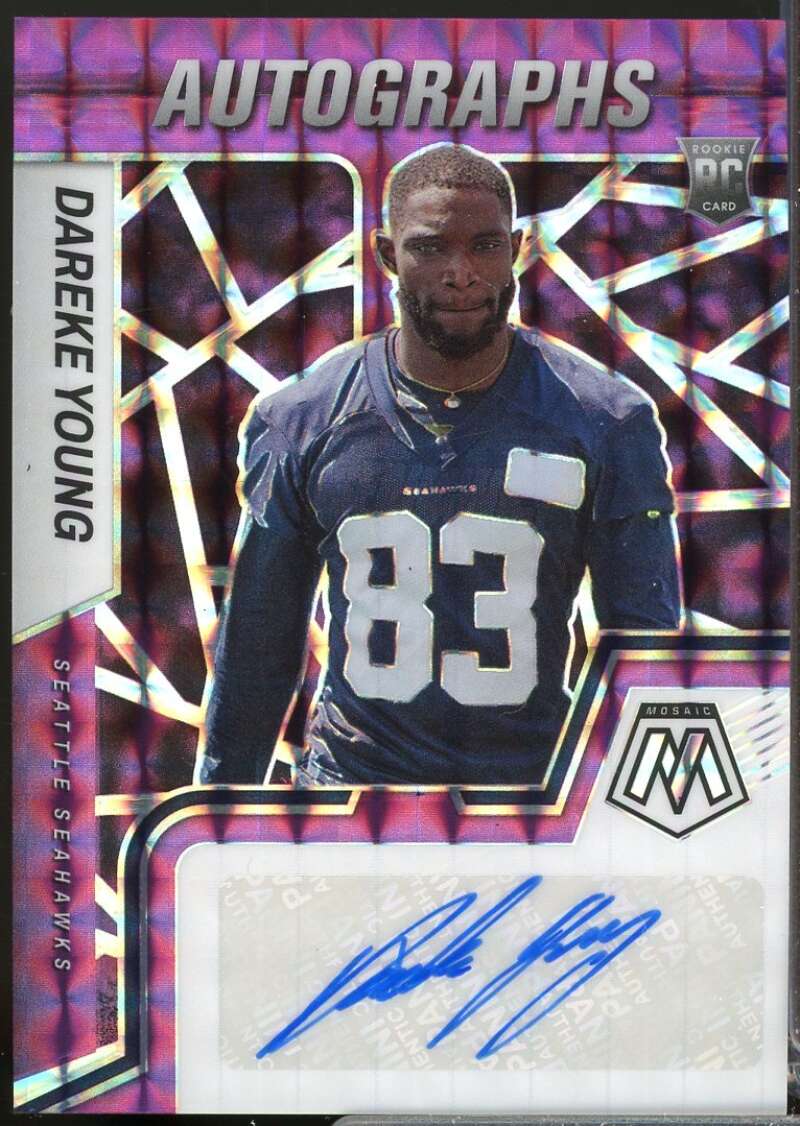 Dareke Young Card 2022 Panini Mosaic Rookie Autographs Mosaic Purple #49  Image 1
