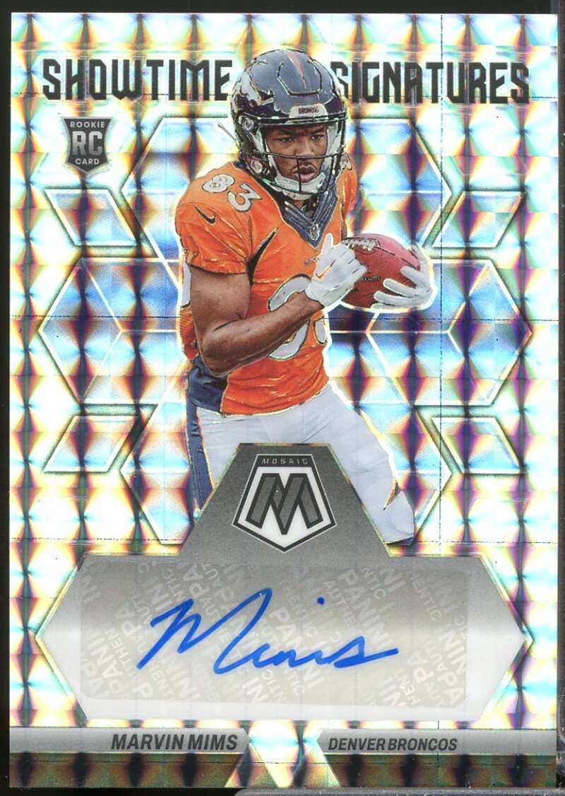 Marvin Mims Card 2023 Panini Mosaic Showtime Signatures Autograph #8  Image 1
