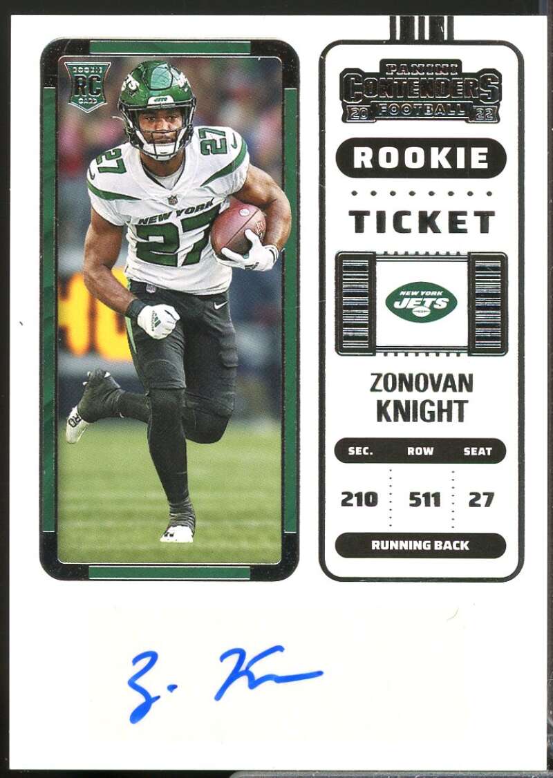 Zonovan Knight RC Card 2022 Panini Contenders Rookie Autograph #179  Image 1