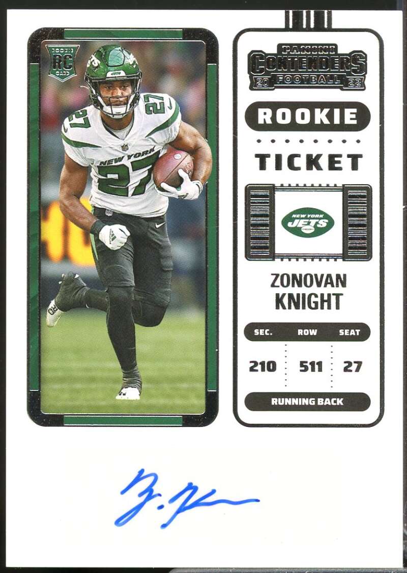 Zonovan Knight RC Card 2022 Panini Contenders Rookie Autograph #179  Image 1