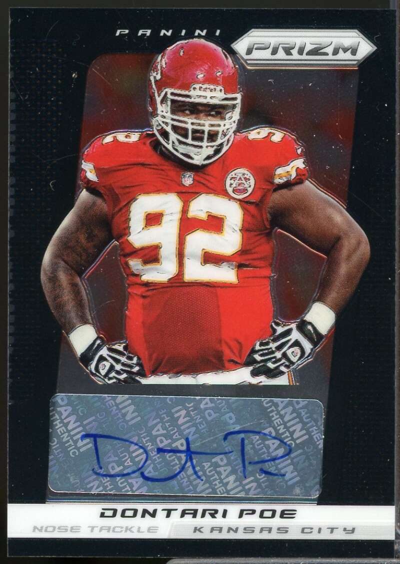 Dontari Poe Card 2013 Panini Prizm Autographs #126  Image 1