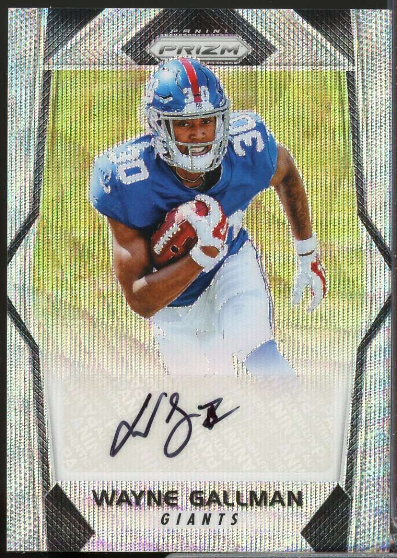 Wayne Gallman Card 2017 Panini Prizm Rookie Autographs Prizms Blue Wave #RAWG  Image 1