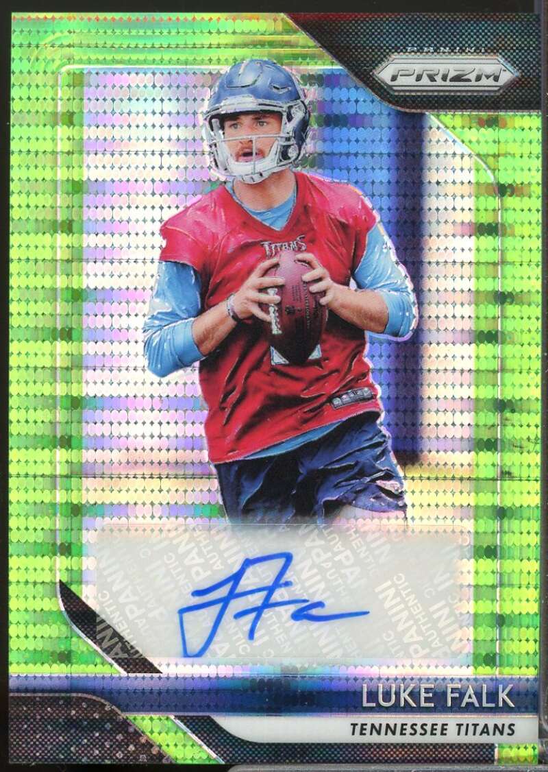Luke Falk Card 2018 Panini Prizm Rookie Autographs Prizms Neon Green Pulsar #85  Image 1