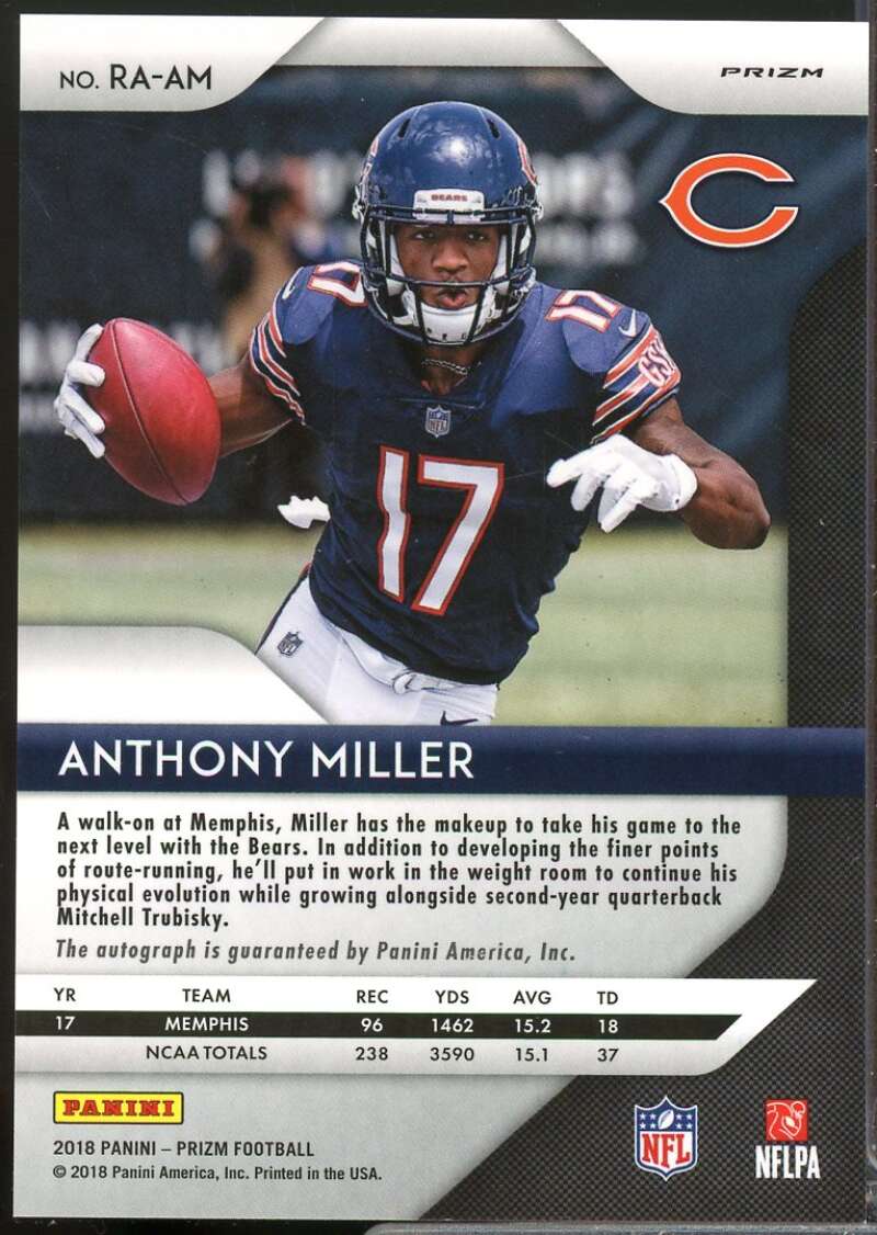 Anthony Miller 2018 Panini Prizm Rookie Autographs Prizms Neon Green Pulsar #20  Image 2