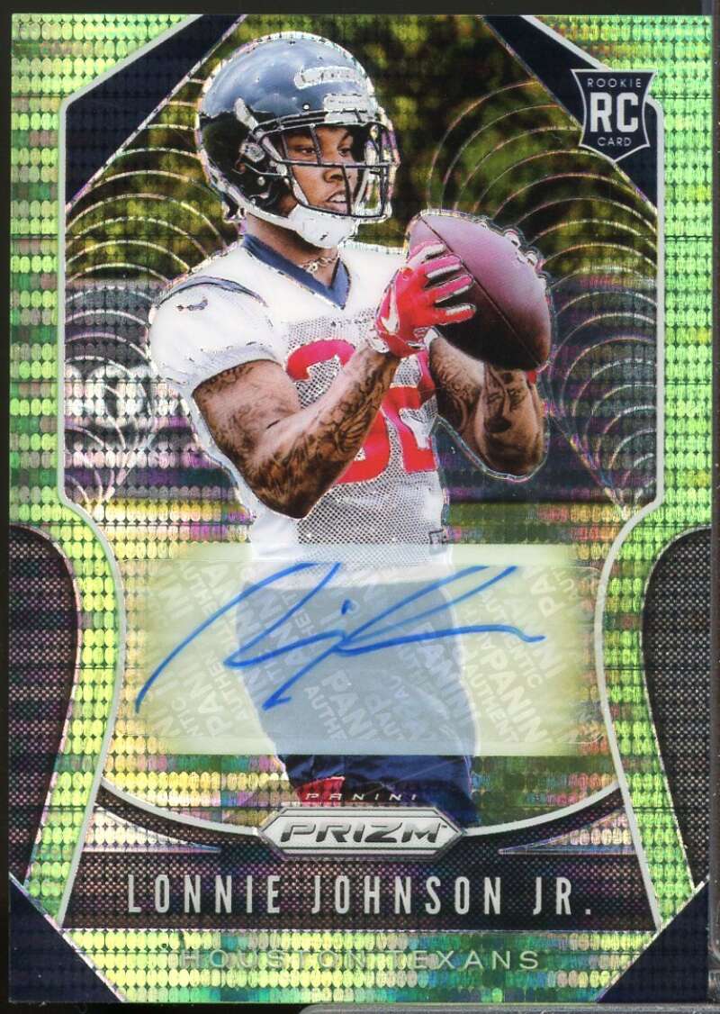 Lonnie Johnson Jr. 2019 Panini Prizm Rookie Autographs Neon Green Pulsar #396  Image 1