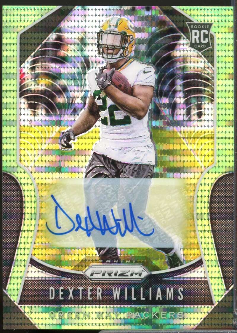 Dexter Williams 2019 Panini Prizm Rookie Autograph Prizms Neon Green Pulsar #336  Image 1