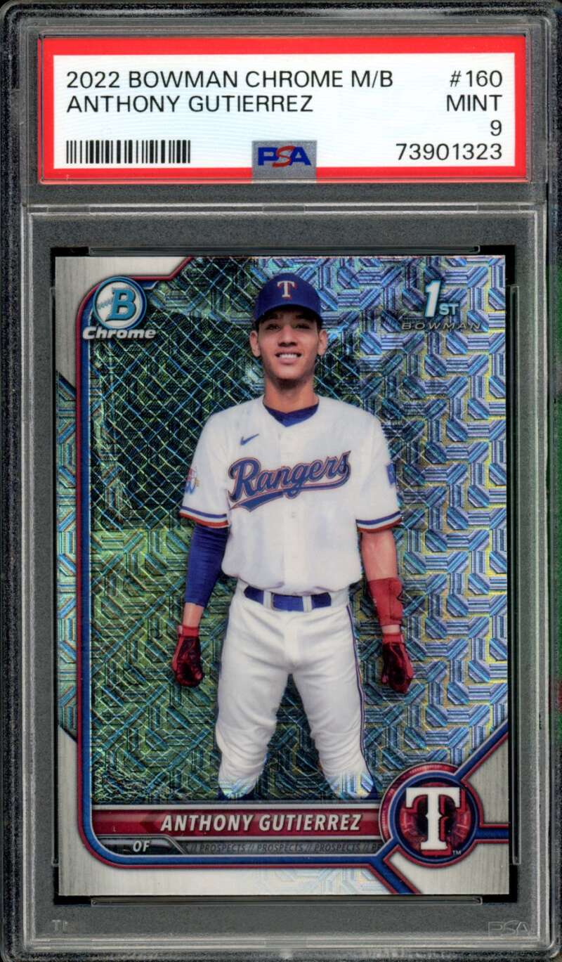 Anthony Gutierrez Rookie Card 2022 Bowman Chrome #160 PSA 9 Image 1