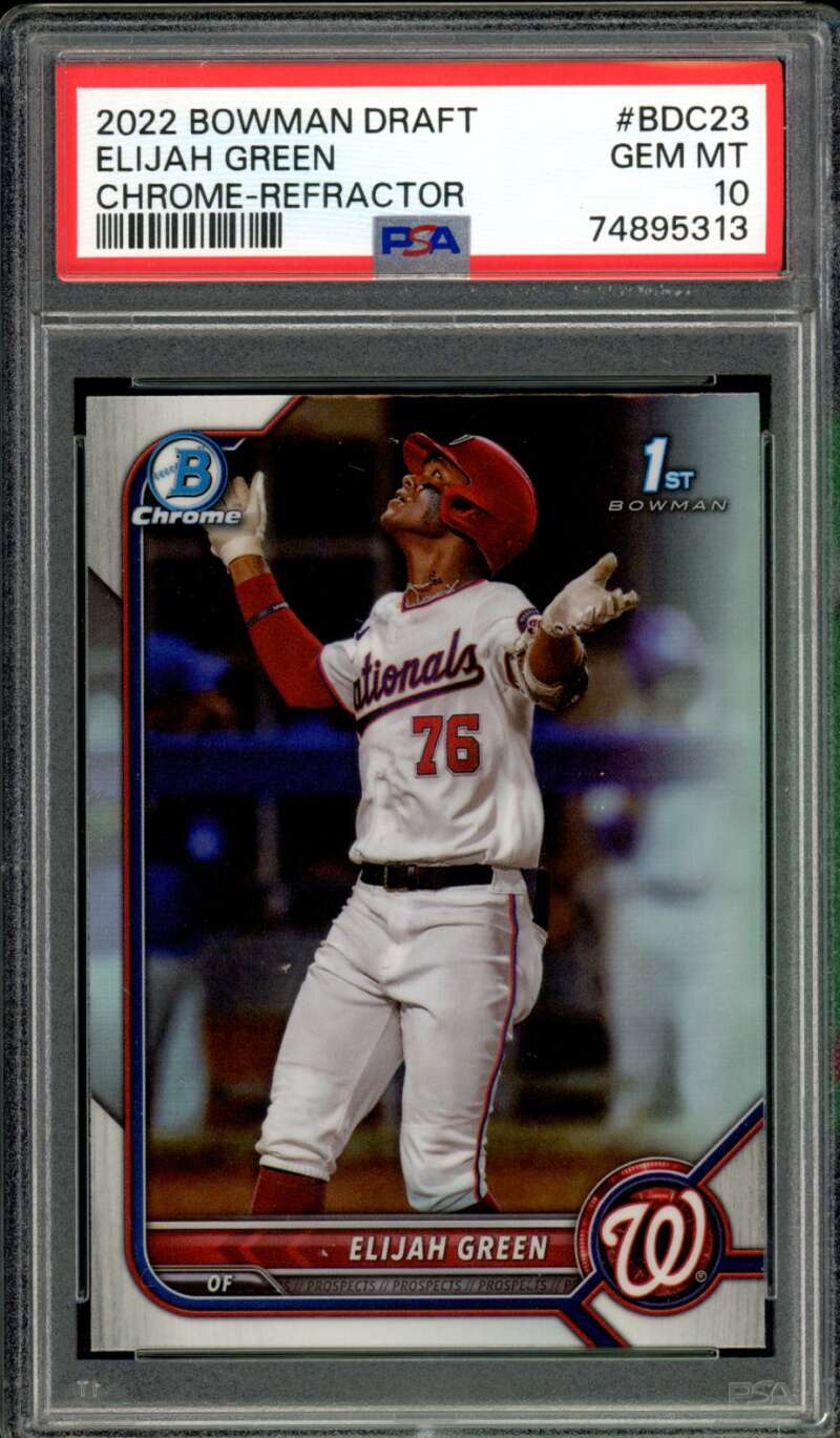 Elijah Green Rookie Card 2022 Bowman Draft #BDC23 PSA 10 Image 1