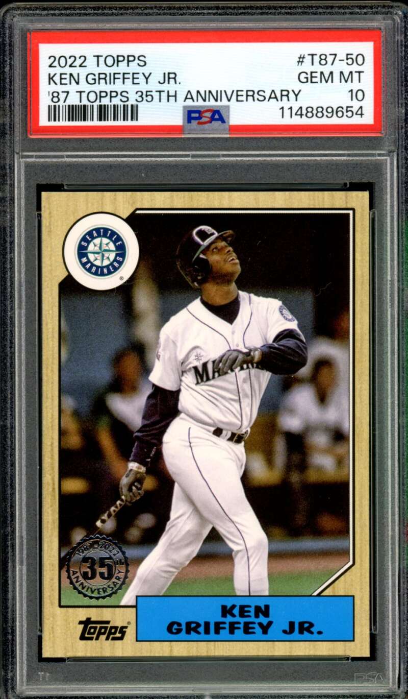 Ken Griffey Jr. Card 2022 Topps 87 35th Anniversary #T87-50 PSA 10 Image 1