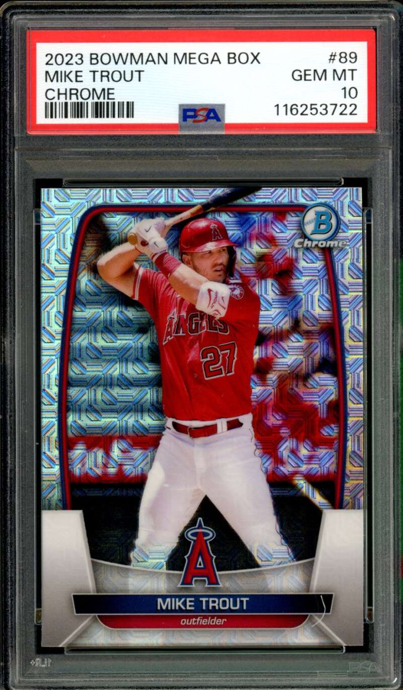 Mike Trout Card 2023 Bowman Mega Box #89 PSA 10 Image 1