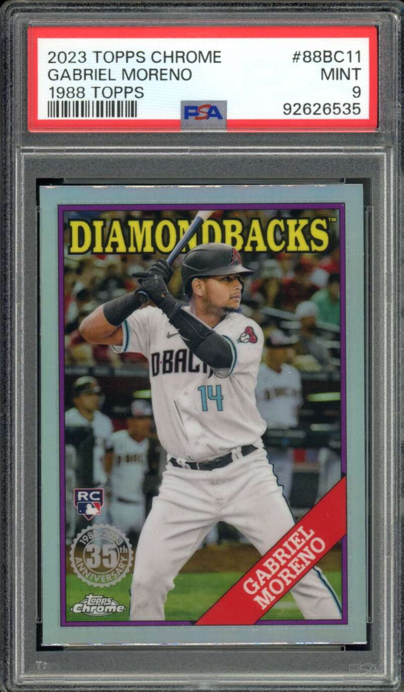 Gabriel Moreno Rookie Card 2023 Topps Chrome 1988 Topps #88Bc11 PSA 9 Image 1