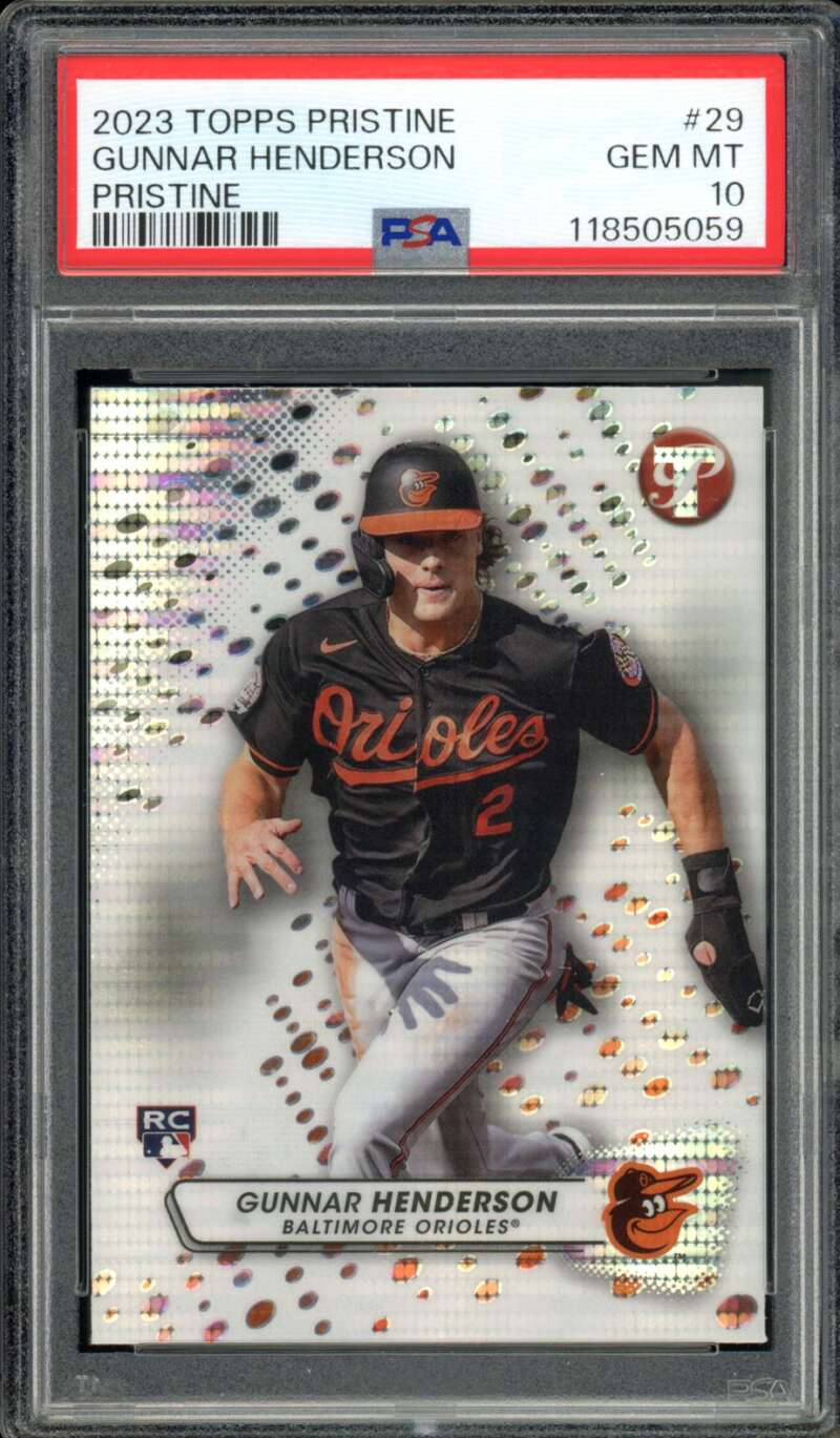 Gunnar Henderson Rookie Card 2023 Topps Pristine #29 PSA 10 Image 1