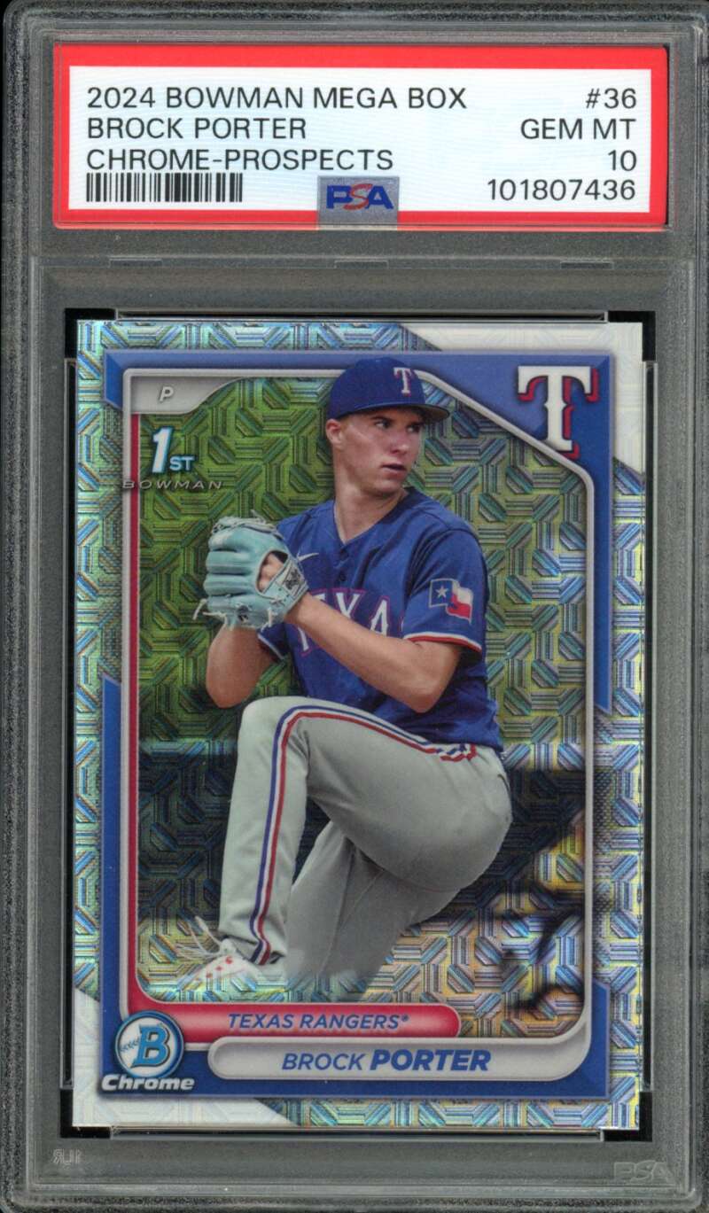 Brock Porter Rookie Card 2024 Bowman Mega Box #36 PSA 10 Image 1