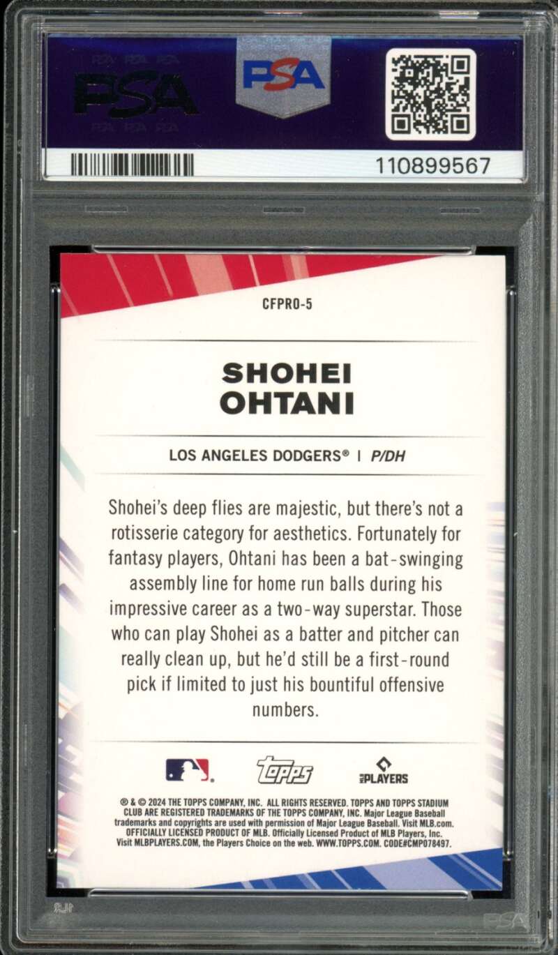Shohei Ohtani Card 2024 Stadium Club CFPRO #CFPRO5 PSA 9 Image 2