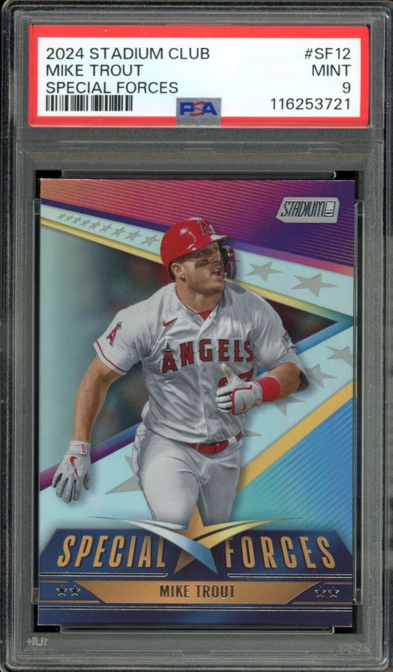 Mike Trout Card 2024 Stadium Club Special Forces (pop 4) #SF12 PSA 9 Image 1