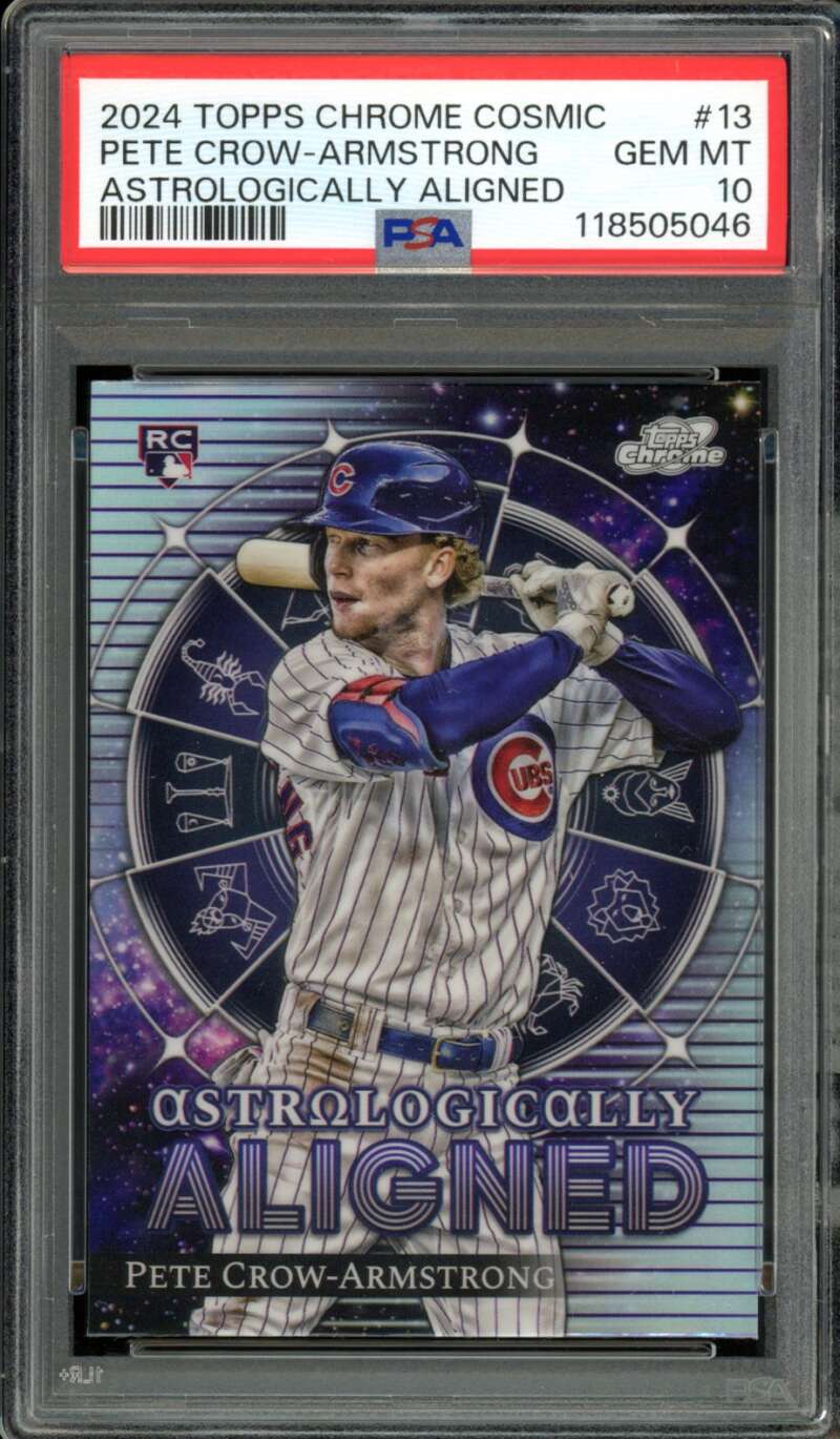 Pete Crow-Armstrong Rookie 2024 Topps Chrome Cosmic Astrologically #13 PSA 10 Image 1