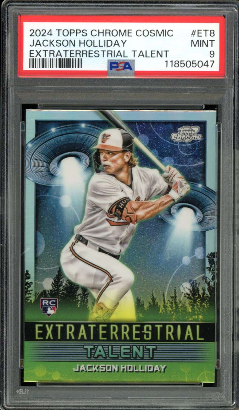 Jackson Holliday RC 2024 Topps Chrome Cosmic Extraterrestrial Talent #ET8 PSA 9 Image 1