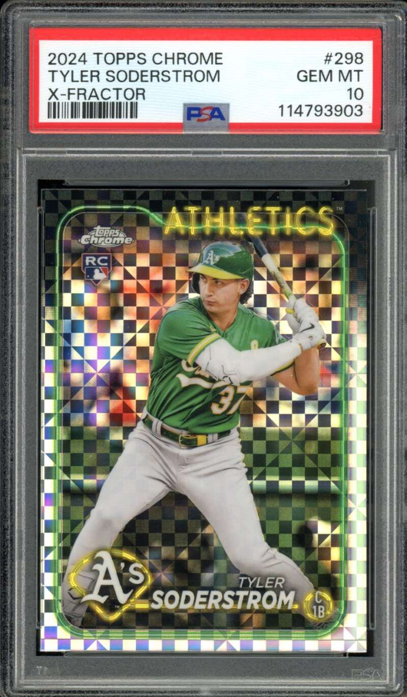 Tyler Soderstrom Rookie Card 2024 Topps Chrome #298 PSA 10 Image 1