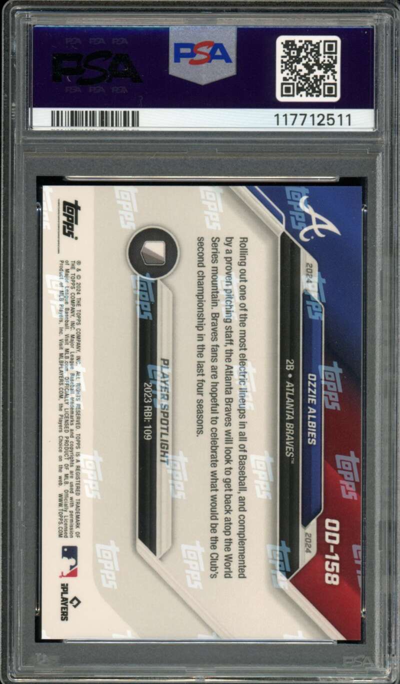 Ozzie Albies Card 2024 Topps Now (3/10) #OD158 PSA 8 Image 2