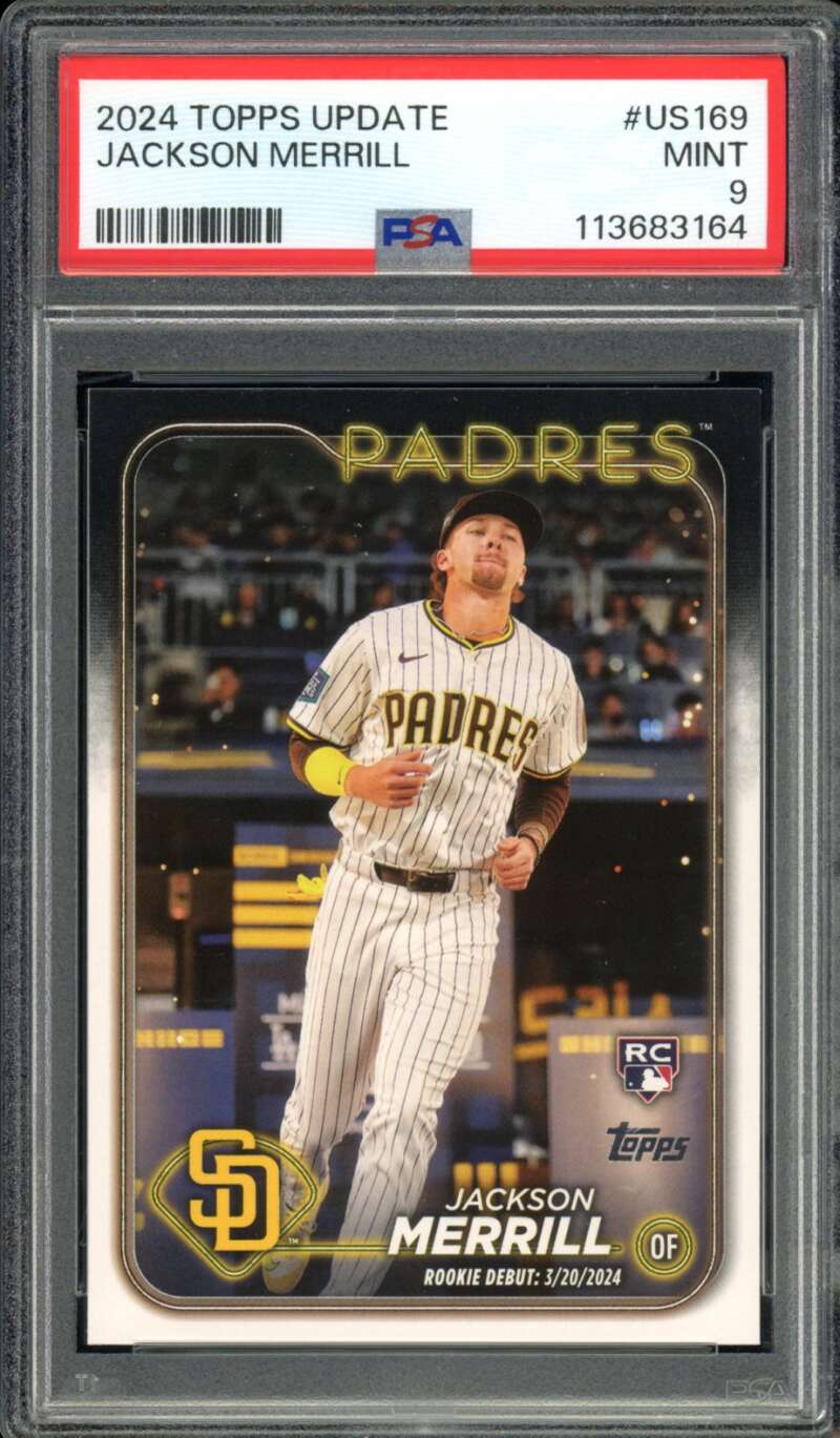 Jackson Merrill Rookie Card 2024 Topps Update #Us169 PSA 9 Image 1