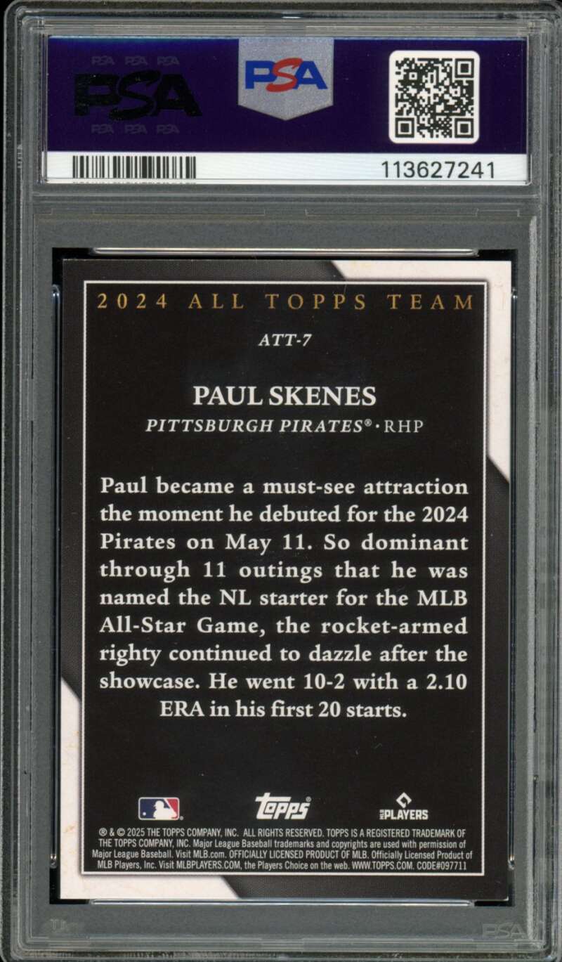 Paul Skenes Card 2025 Topps All-Topps Team #Att7 PSA 9 Image 2