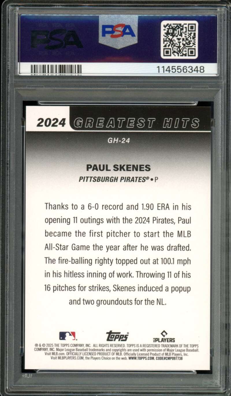 Paul Skenes Card 2025 Topps #GH24 PSA 8 Image 2
