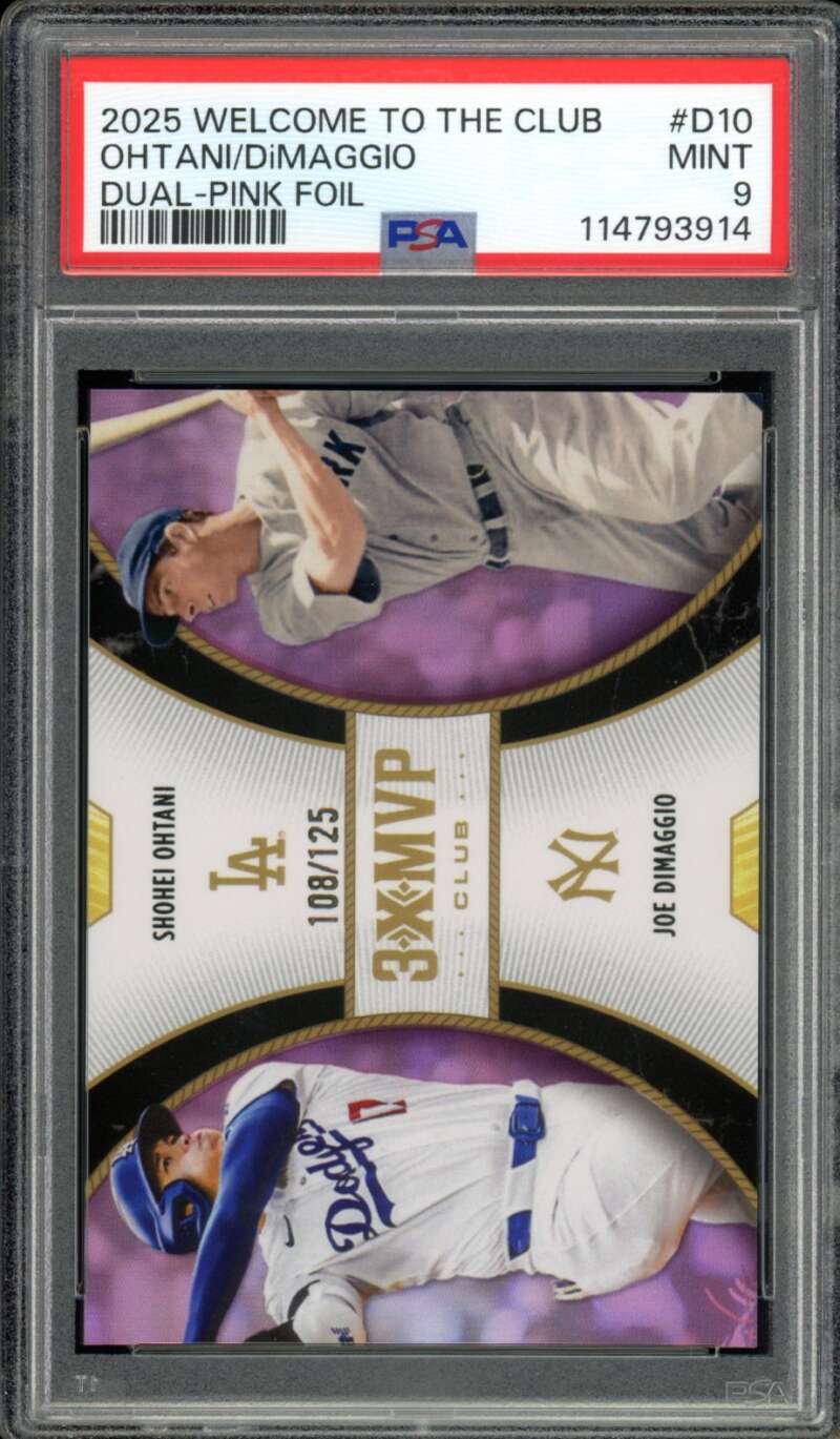 Shohei Ohtani/Joe DiMaggio 2025 Topps Welcome To The Club (pop 5) #D10 PSA 9 Image 1
