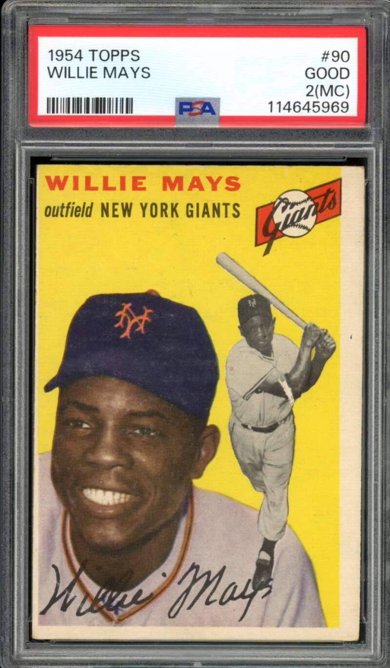 Willie Mays Card 1954 Topps #90 PSA 2(MC) Image 1