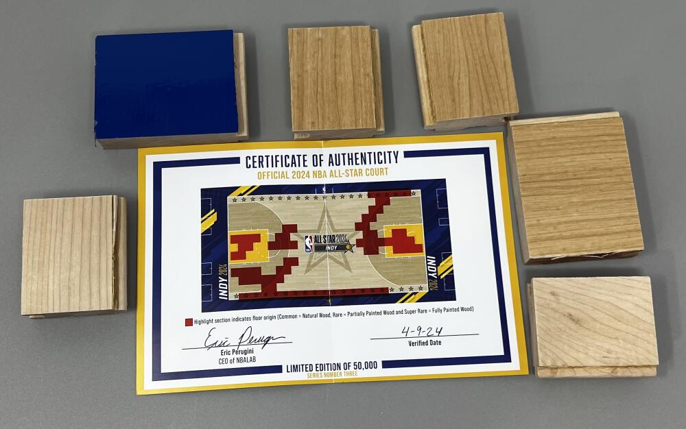 2024 NBA All-Star Court Wood Pieces w/ COA Image 1