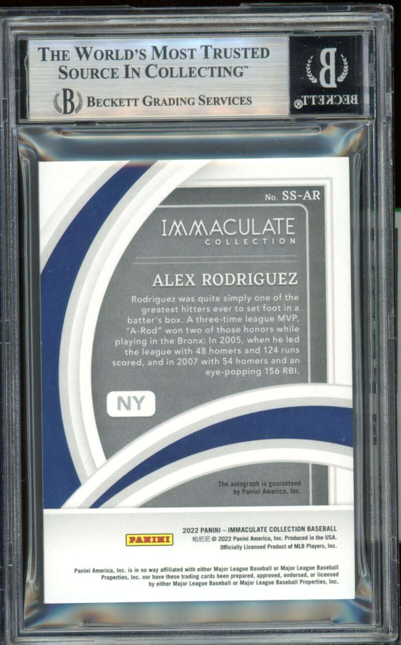 Alex Rodriguez 2022 Immaculate Collection Shadowbox Signatures (4/15) #19 BGS 9 Image 2